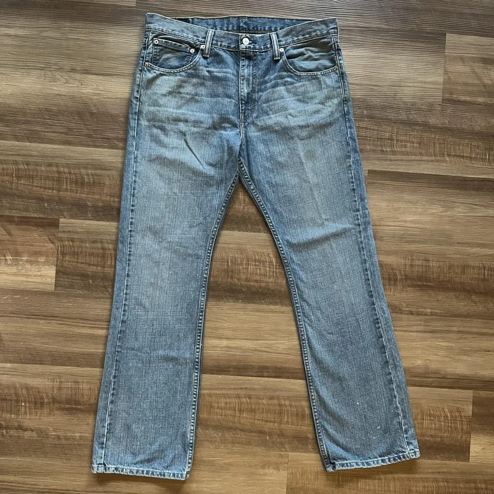 Levis 527 Jeans Mens 36x32 Blue Medium Wash Slim Bootcut Low Rise Denim